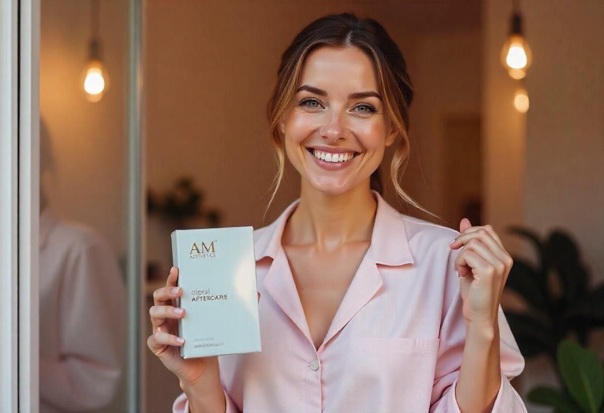 Confident client after treatment at AM Aesthetics London