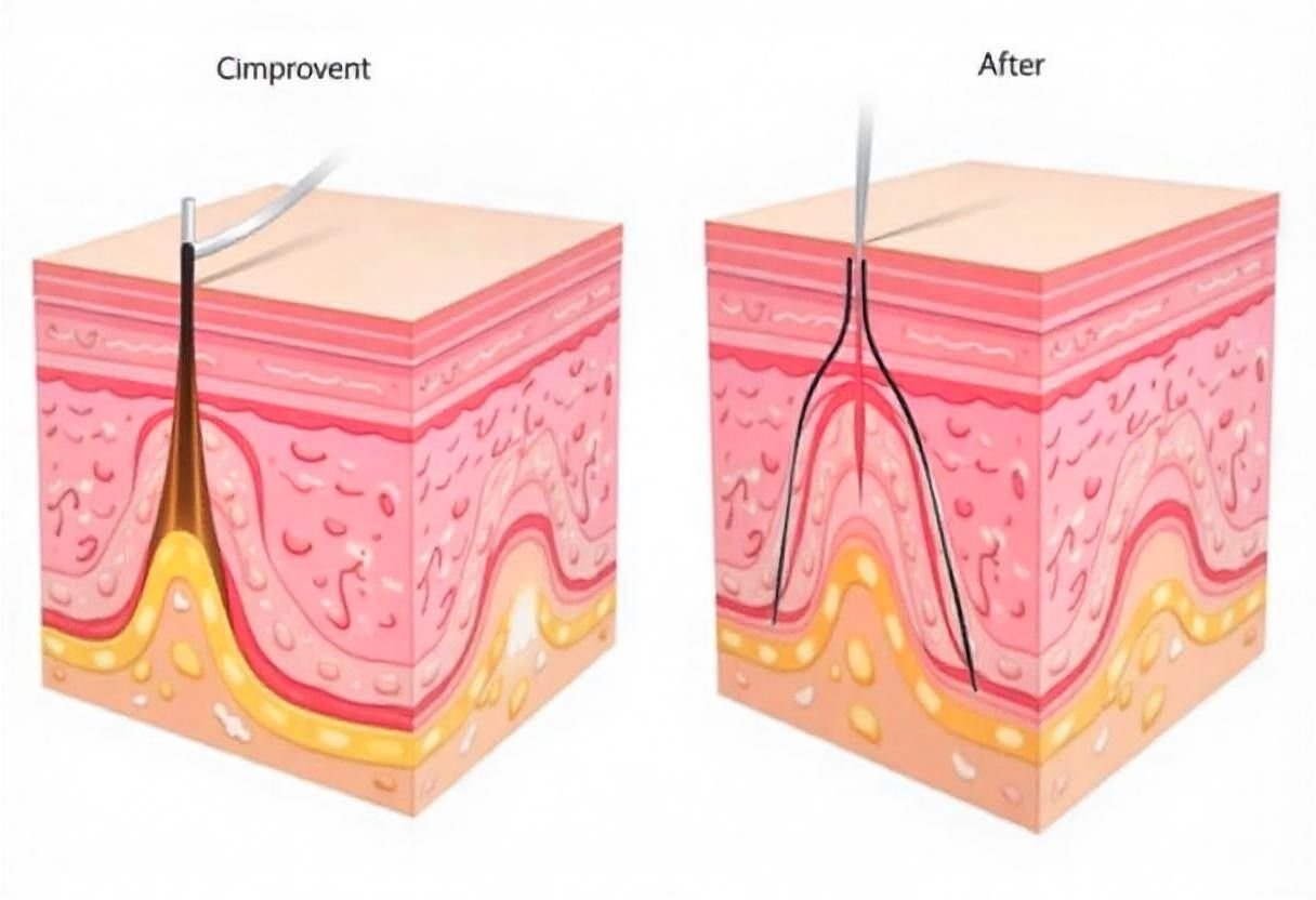 Scientific illustration of how Profhilo skin booster works beneath skin surface