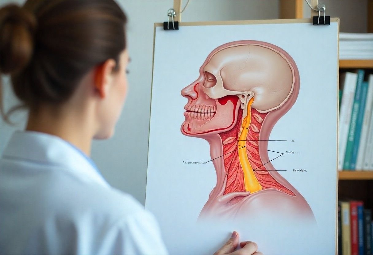HIFU treatment depth visualization showing targeted SMAS layer for neck lifting