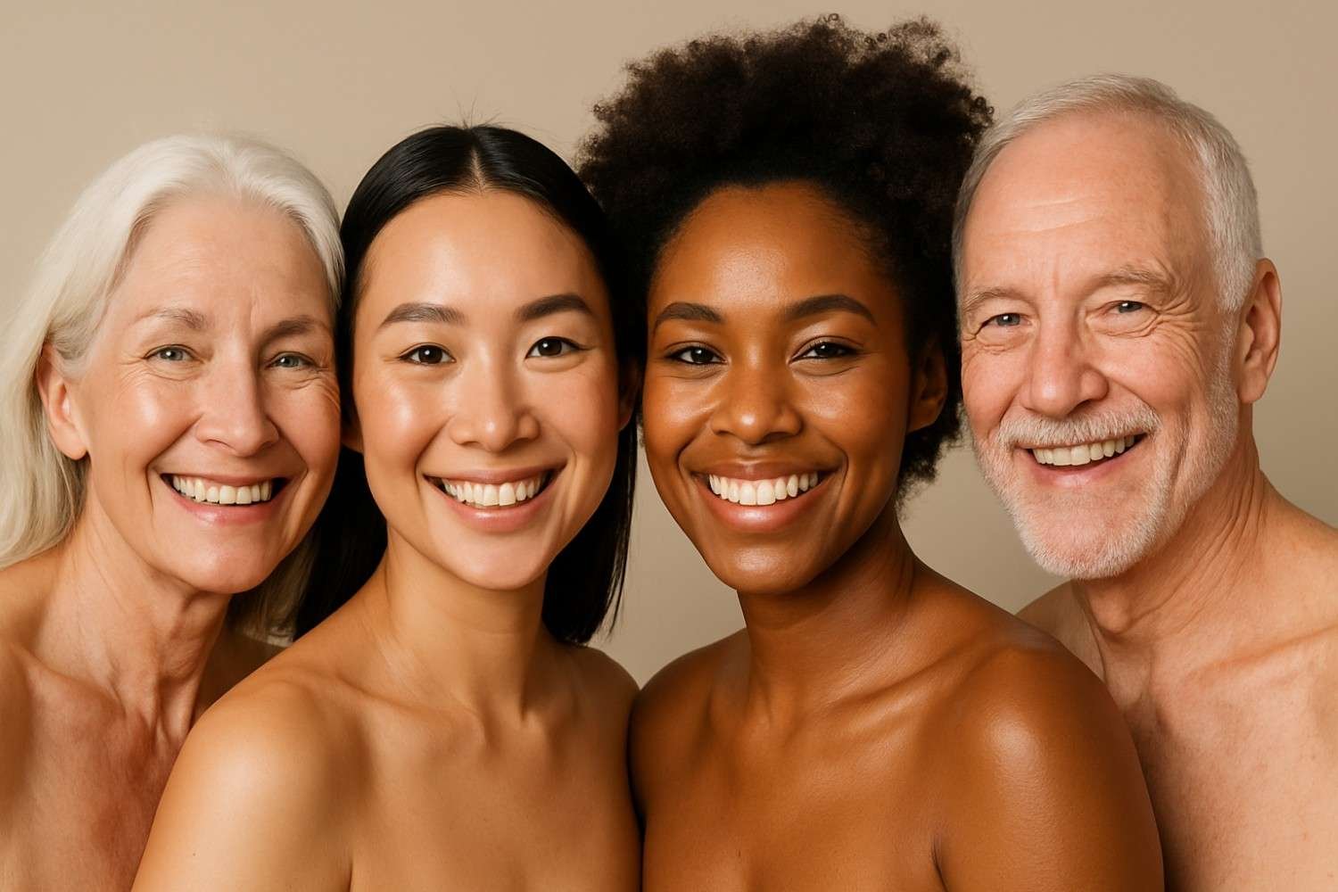 Diverse clientele showing successful Hydrafacial treatment London results across different skin types and ages