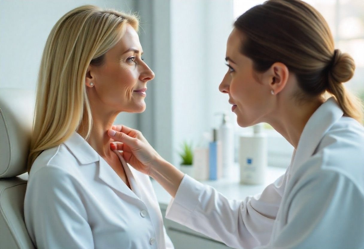 Professional assessment determining optimal neck treatment choice between HIFU and RF