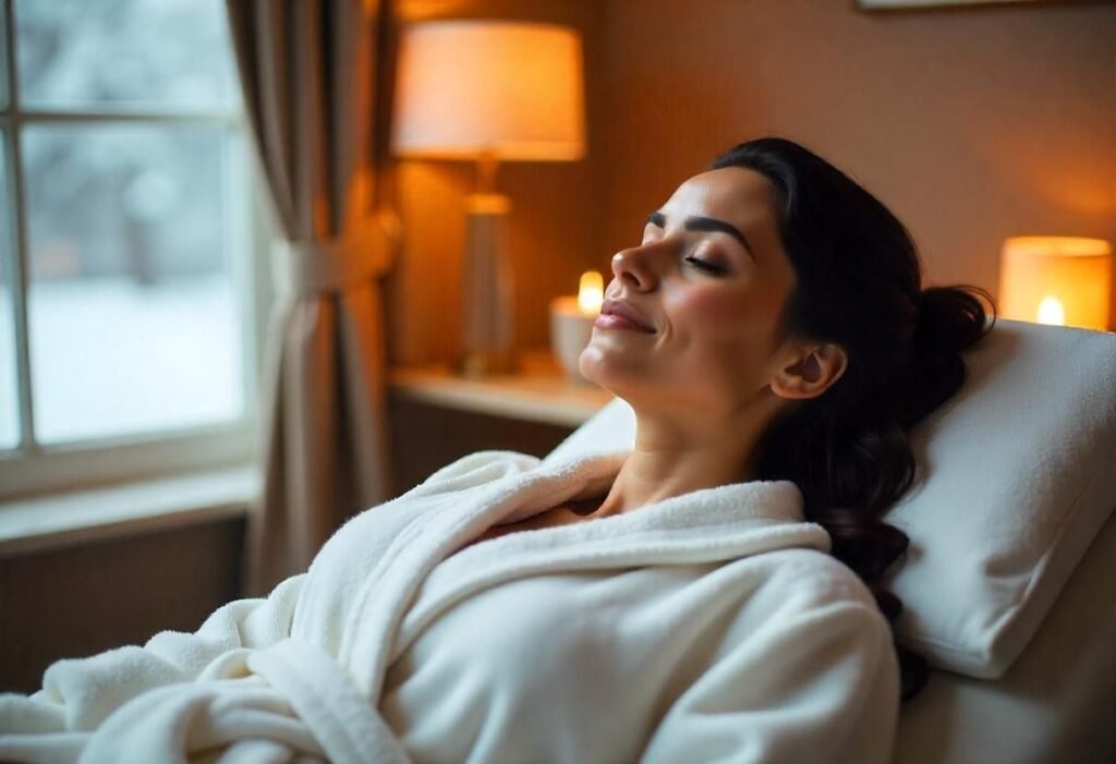 Professional Hydrafacial treatment London session at AM Aesthetics clinic with client relaxing during treatment