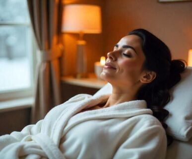 Professional Hydrafacial treatment London session at AM Aesthetics clinic with client relaxing during treatment
