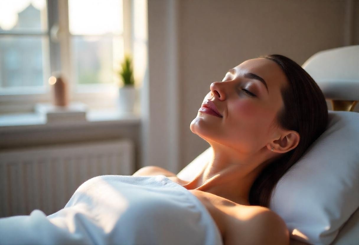 Modern skin tightening treatment room at AM Aesthetics London with advanced non-surgical equipment