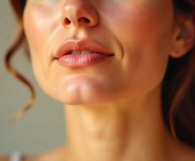 Smooth, youthful neck after tech neck treatment showing results from non-surgical procedures