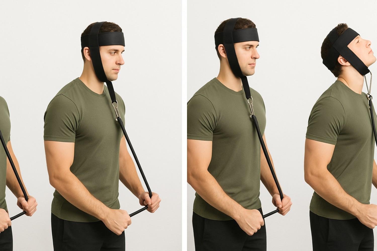 Demonstration of effective neck strengthening exercises for natural skin tightening
