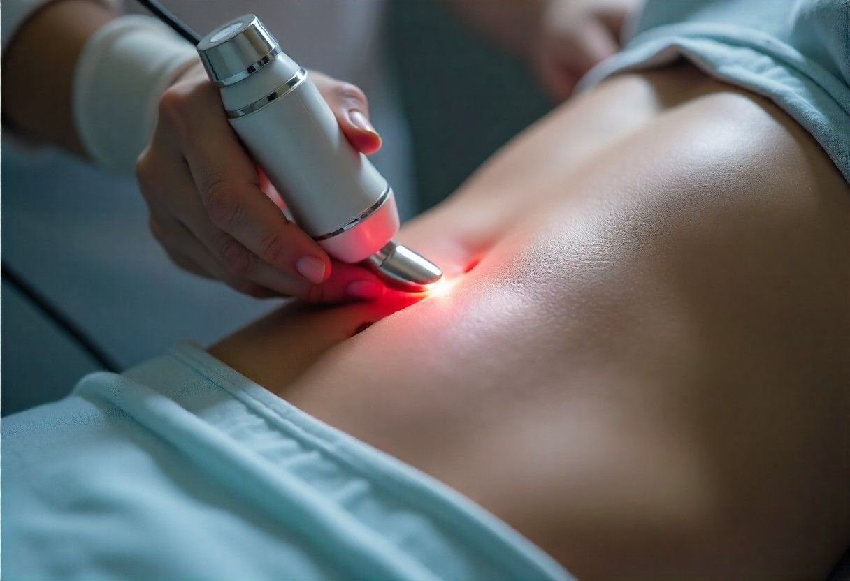 Radiofrequency skin resurfacing treatment for surgical scar reduction