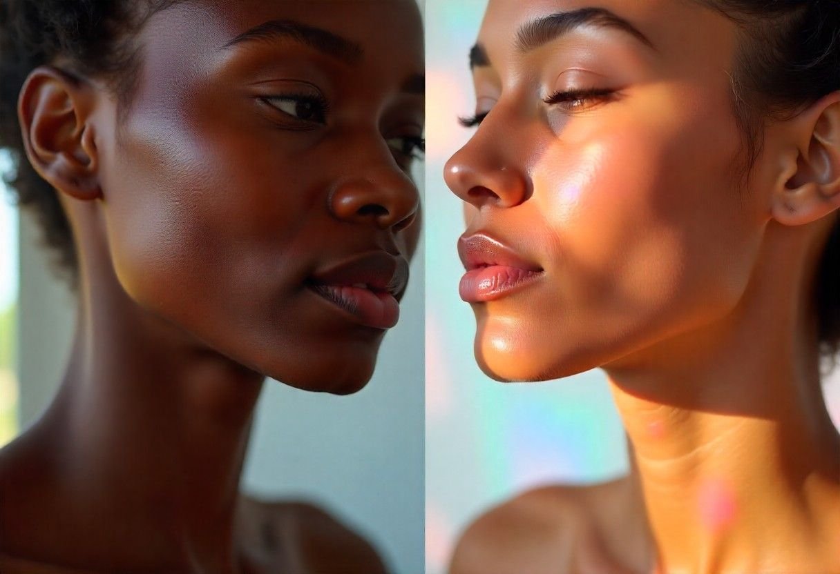 Before and after comparison of neck skin showing results of proper post-treatment skincare routine