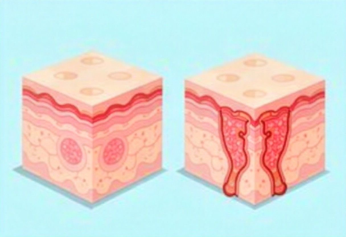 Medical illustration showing different types of acne scars requiring professional treatment