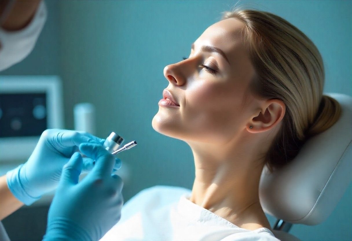 Improved neck contour and jawline definition after professional Profhilo treatment