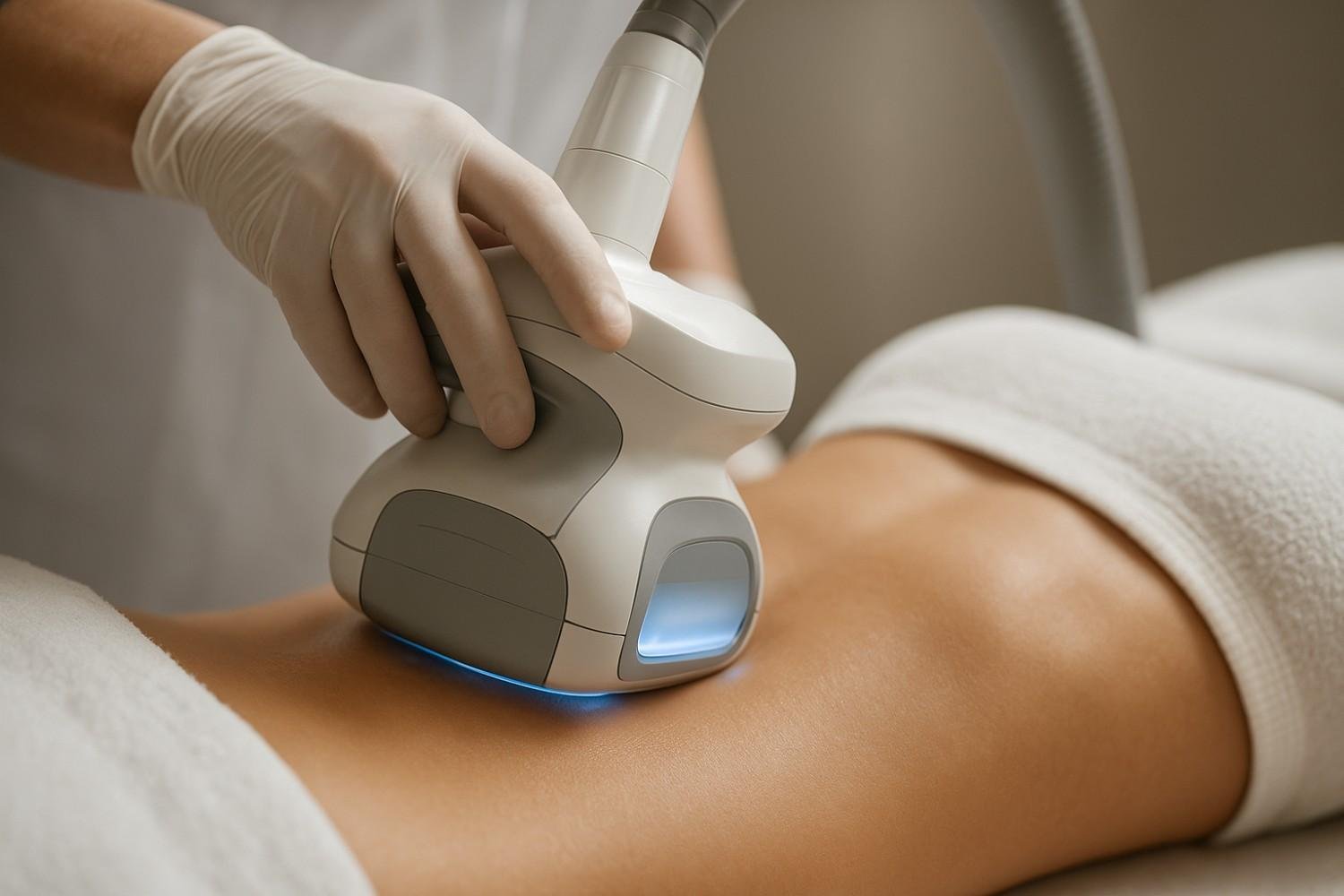 State-of-the-art body treatment technology being used in professional clinic setting