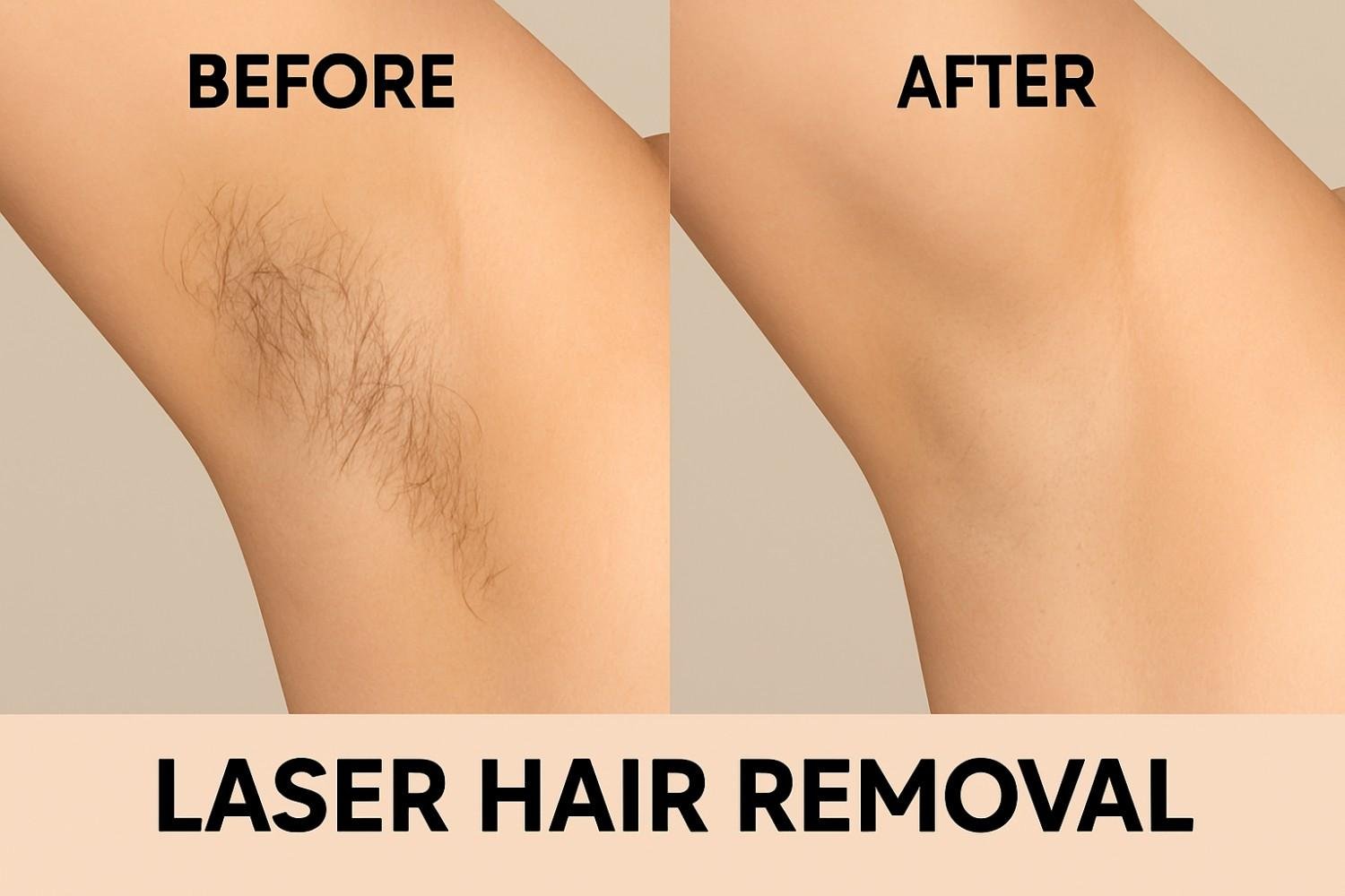 Laser hair removal near me before and after results - successful permanent hair removal transformation