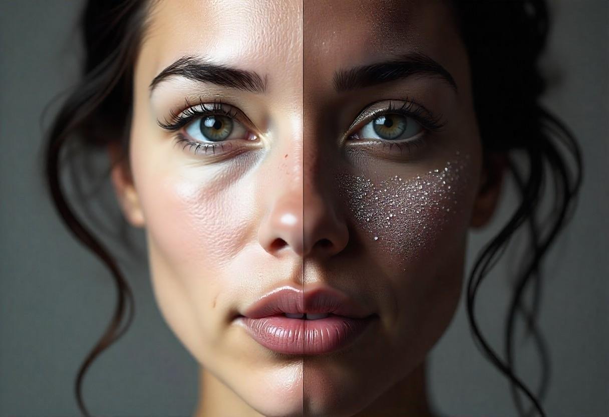 Comparison showing surface treatments versus deep dermal stretch mark repair techniques
