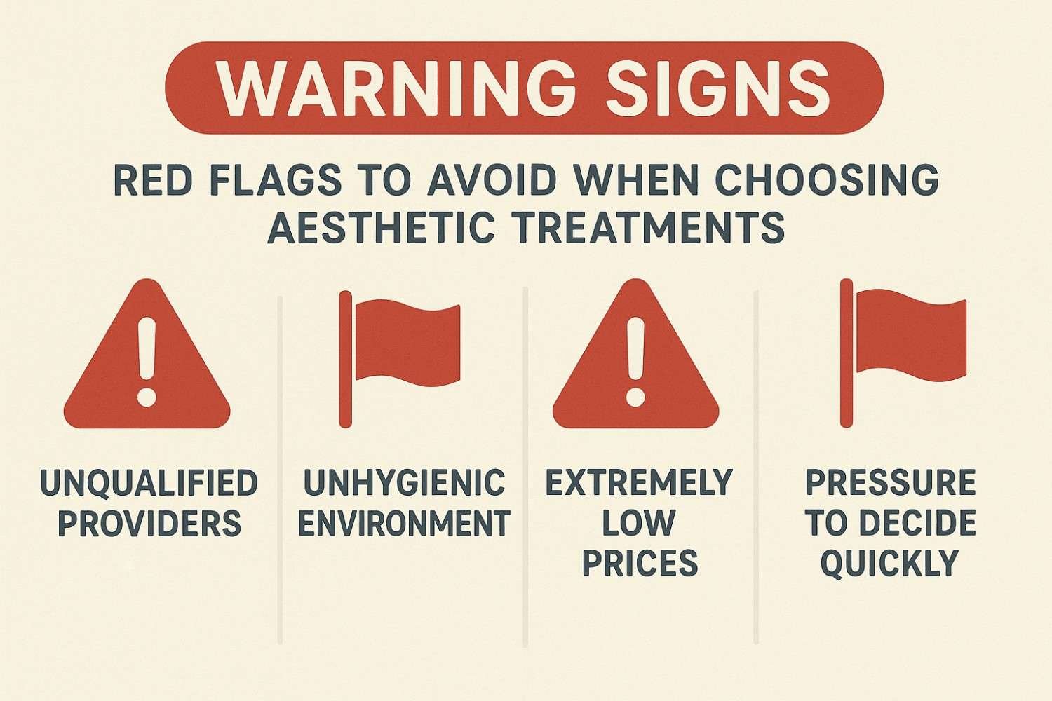 Important warning signs and red flags to watch for when selecting face and neck treatment providers