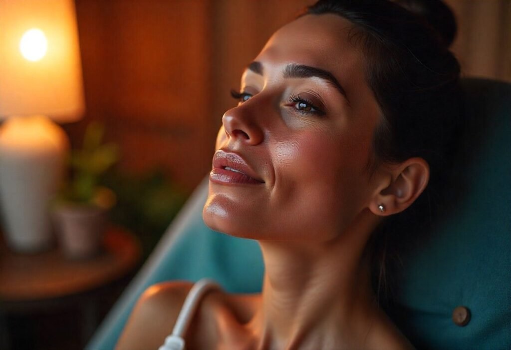 Natural glowing skin results from Profhilo Face and Neck Treatment at AM Aesthetics clinic