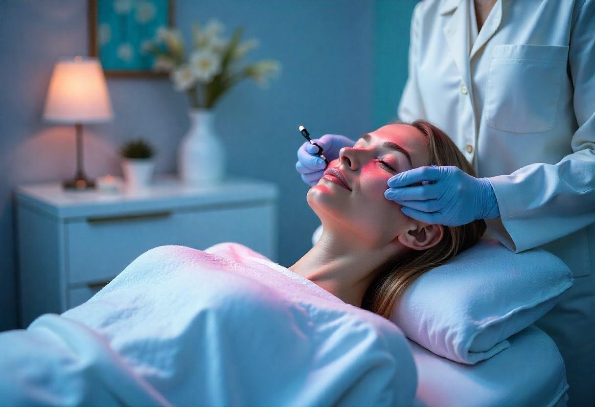 Professional skin rejuvenation treatment room at AM Aesthetics clinic featuring advanced aesthetic equipment and luxurious ambiance