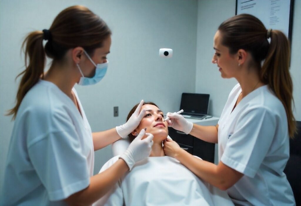 Anti wrinkle training eligibility session at AM Aesthetics London Academy with healthcare professionals