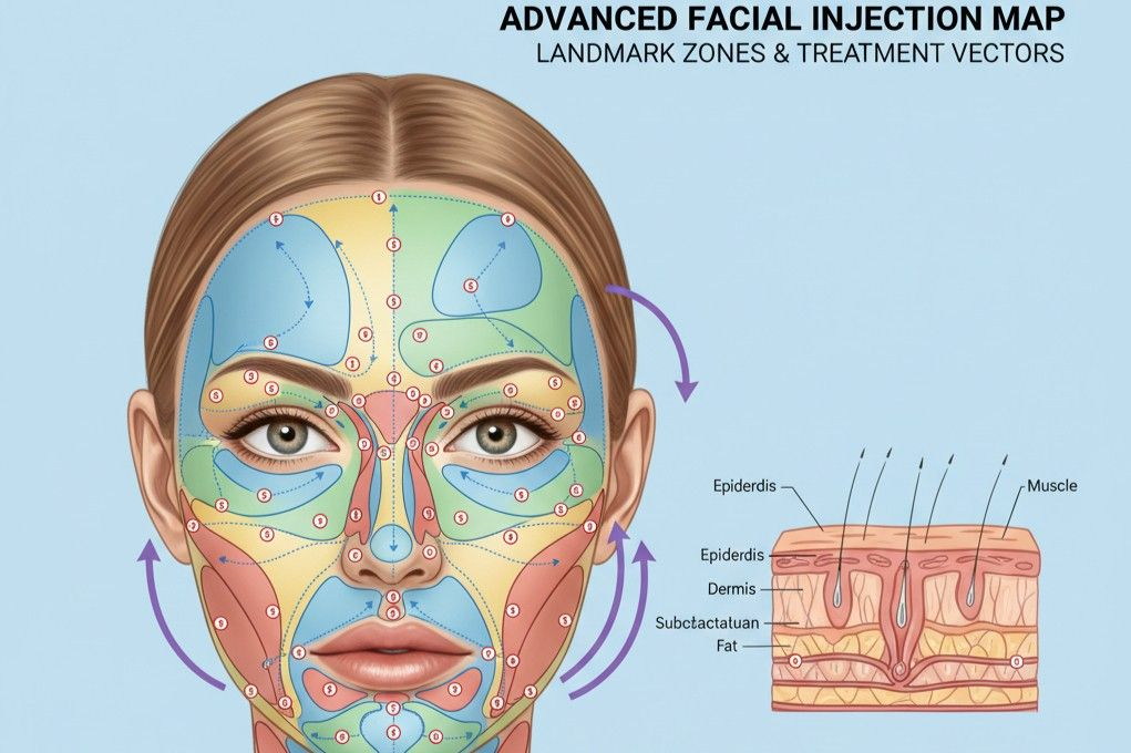 Comprehensive facial mapping for advanced botox techniques training at AM Aesthetics Academy