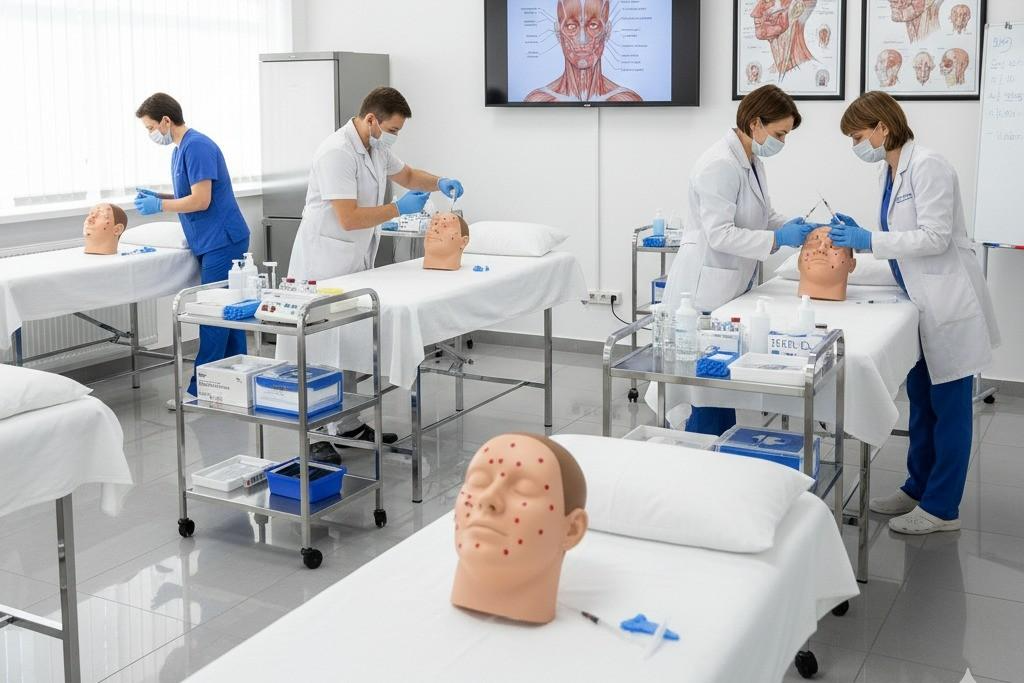 Professional training environment for botox techniques training at AM Aesthetics Academy London facility