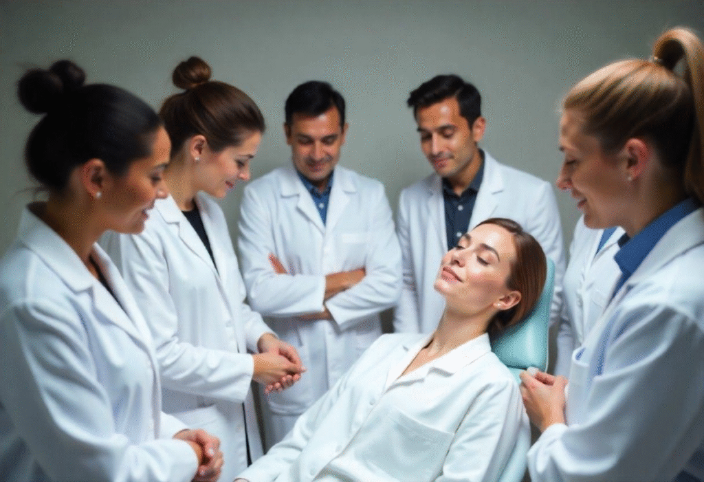 Medical professionals learning hands-on anti wrinkle training techniques at AM Aesthetics London