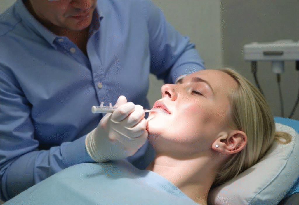Advanced injectables training complex technique demonstration at AM Aesthetics London Academy