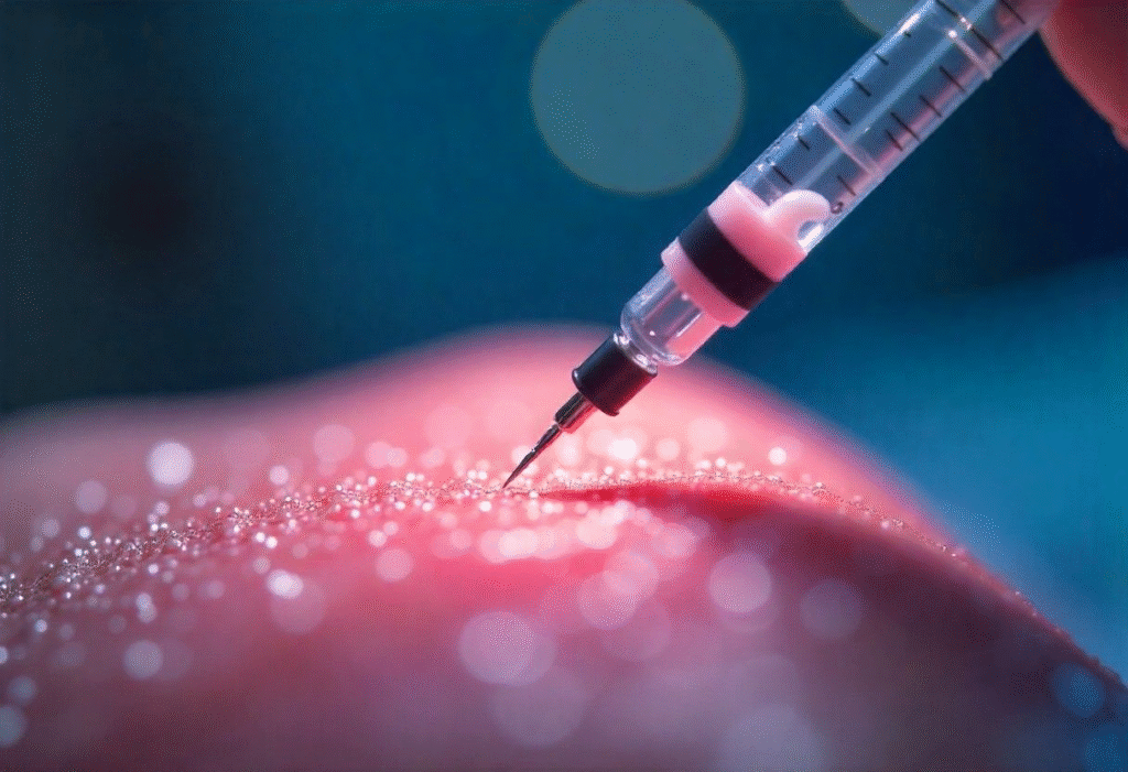 Professional demonstration of anti-wrinkle injection techniques at best botox academy London