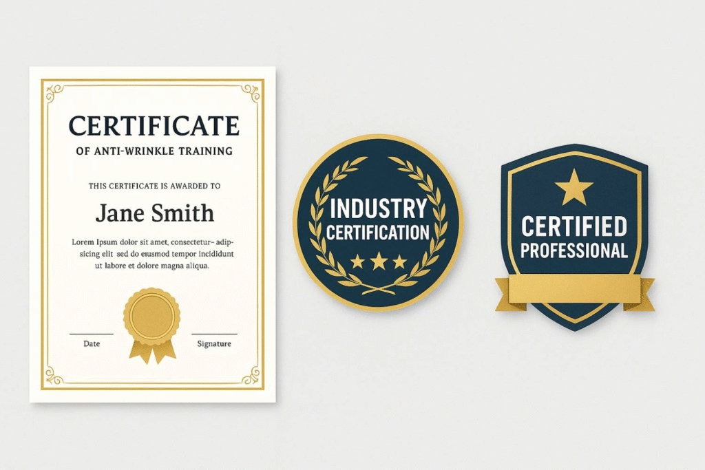 Accredited anti-wrinkle training certification from AM Aesthetics London Academy