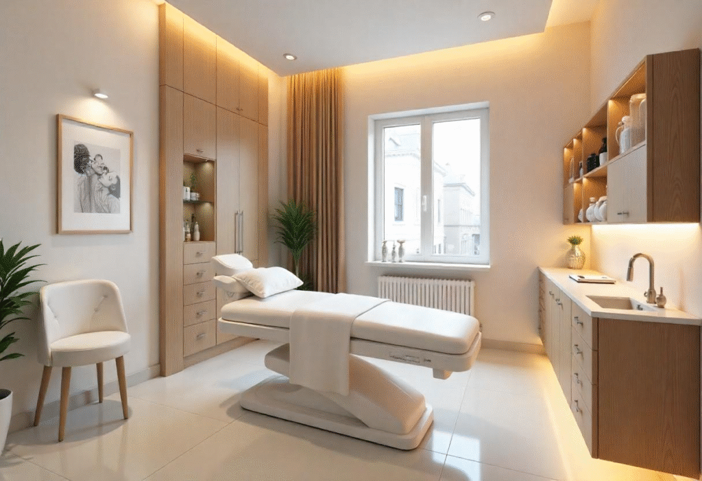 Professional aesthetic treatment room setup for Botox and filler procedures