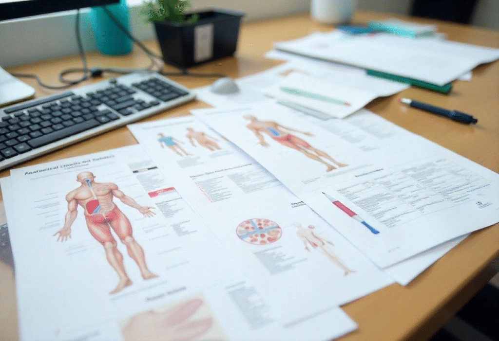 Anti-wrinkle training course materials and anatomical references for student learning