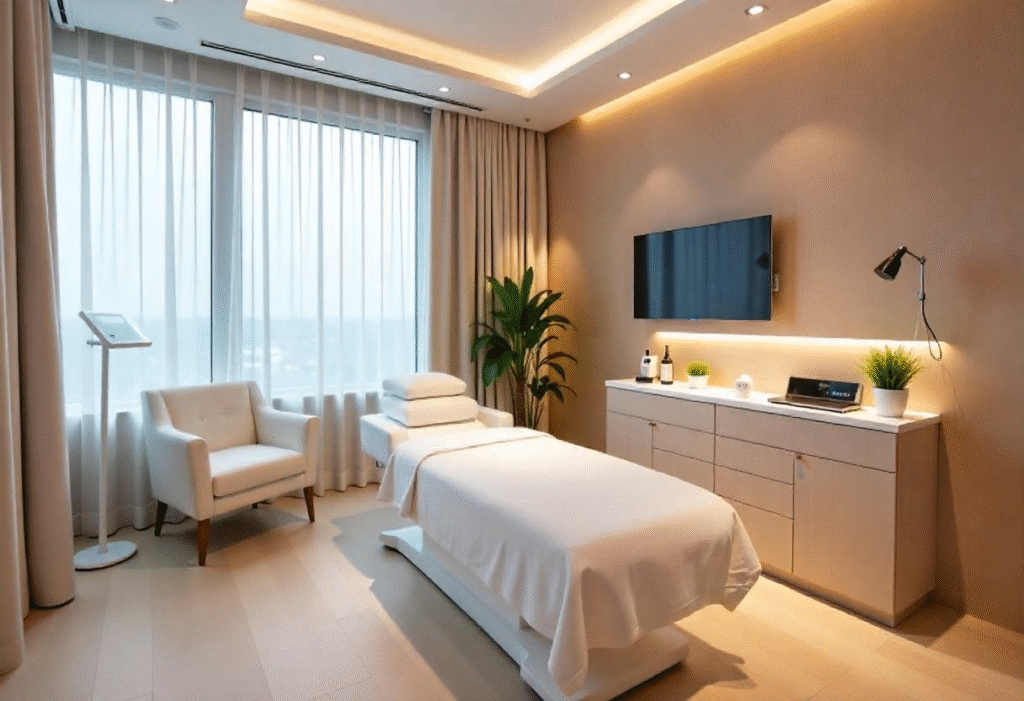 Professional aesthetic clinic treatment room showcasing career opportunities for trained practitioners