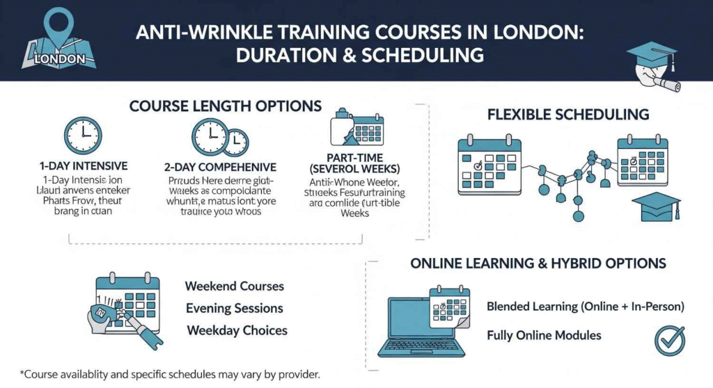 Course duration and scheduling options for anti-wrinkle training in London