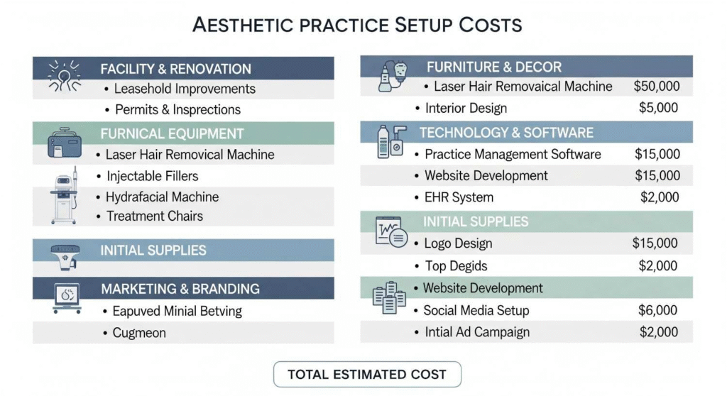 Comprehensive cost breakdown for starting anti-wrinkle treatment practice