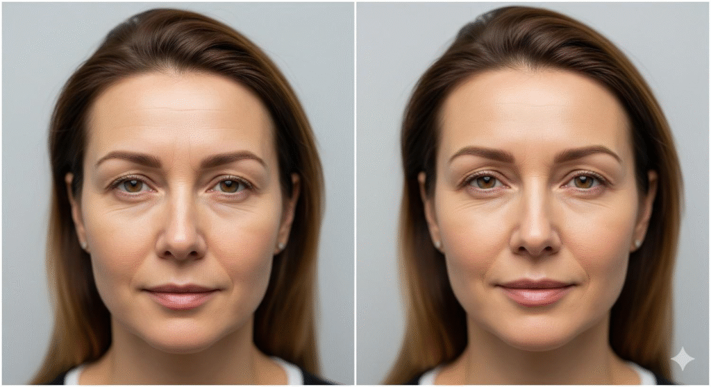 Professional anti wrinkle treatment results demonstrating successful training eligibility outcomes