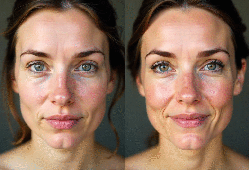 "Sculptra results before and after for natural facial rejuvenation London"