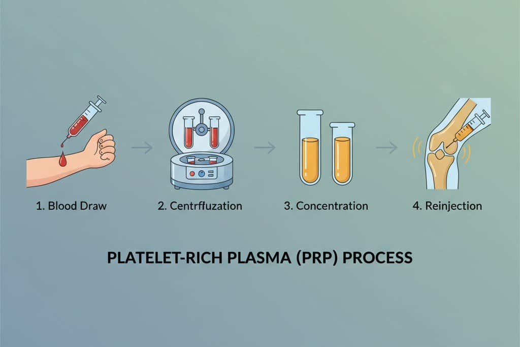 Step-by-step breakdown of how PRP therapy works for hair, face, and body rejuvenation at AM Aesthetics London