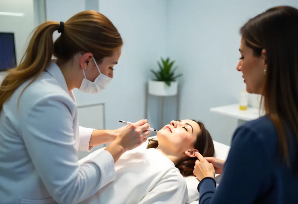 Aesthetic practitioner learning Juvelook training techniques at professional medical academy